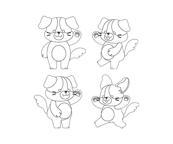 강아지 색칠 모음