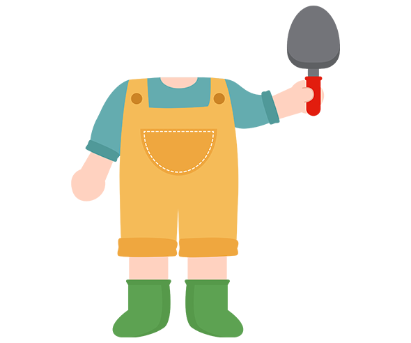 삽 든 아이 합성이미지