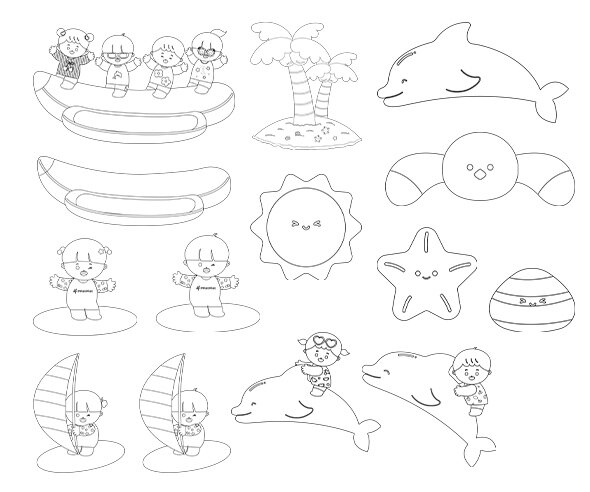 여름 바다 색칠 모음