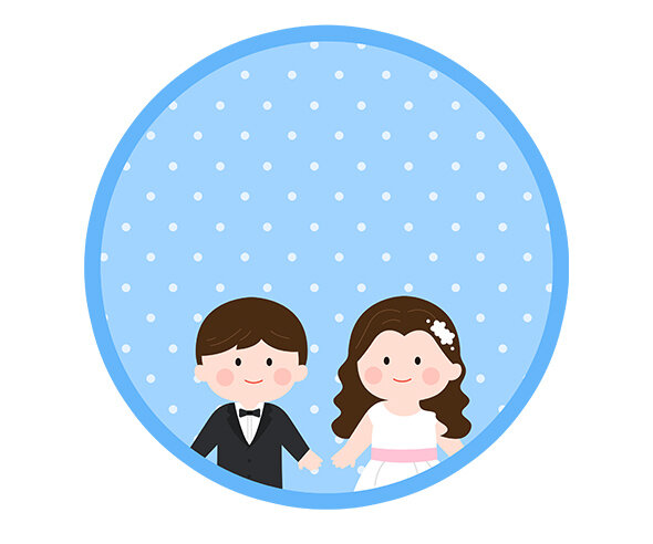 신랑신부 라벨 (하늘)