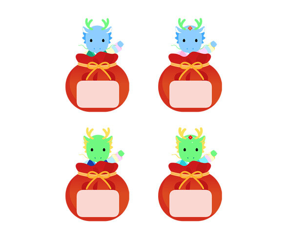 복주머니 속 청룡(한복) 라벨