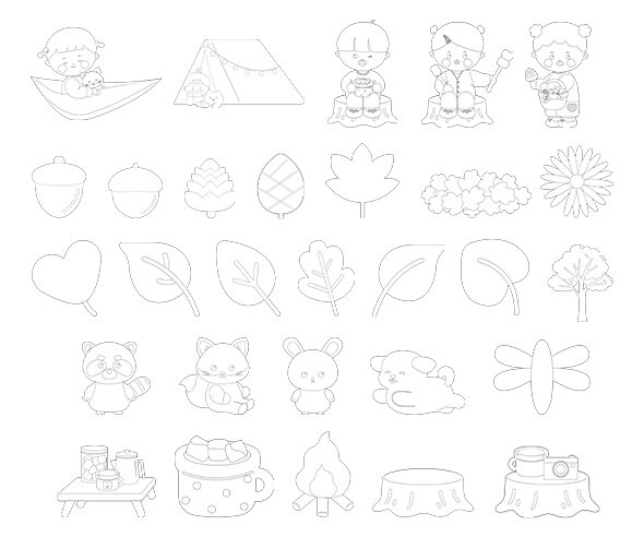 가을 캠핑 색칠 모음