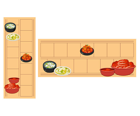 맛있고 다양한 김치 원고지 레터링(문구없음)