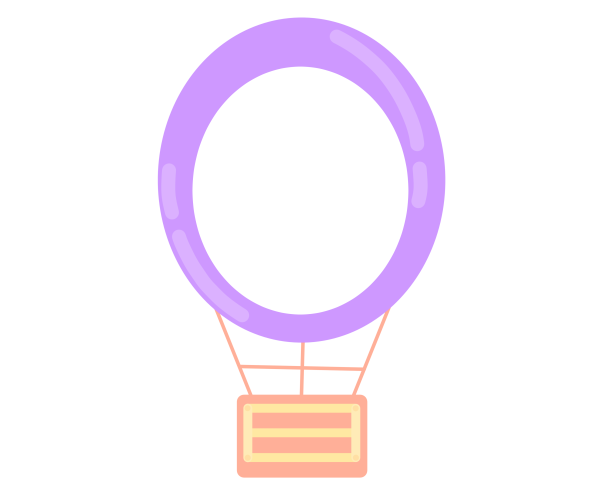 연보라 열기구 가랜드