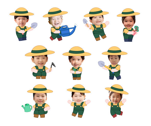 나무 심는 아이 합성이미지