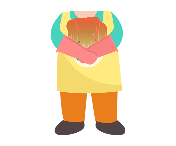 김치 들고 있는 아이 합성이미지