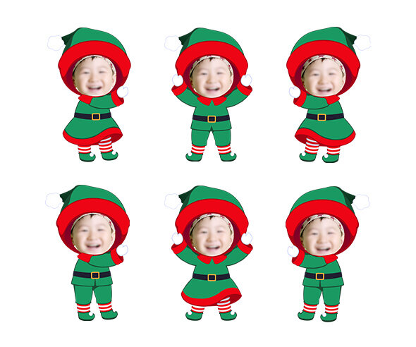 산타 요정 합성이미지(초록)