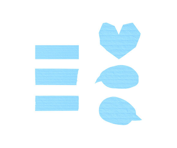 하늘색 꾸미기 스티커