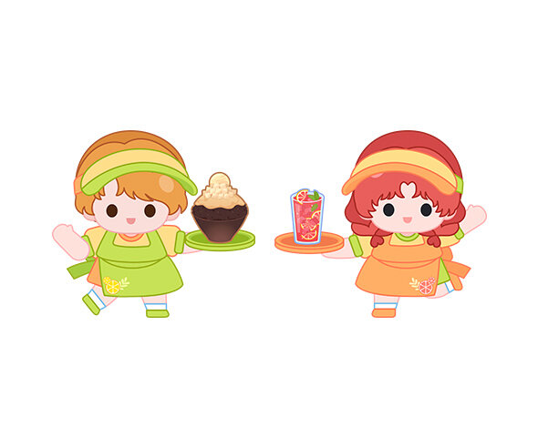 여름 음식 가게 점원