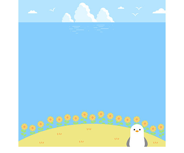 해바라기와 바다 메모지