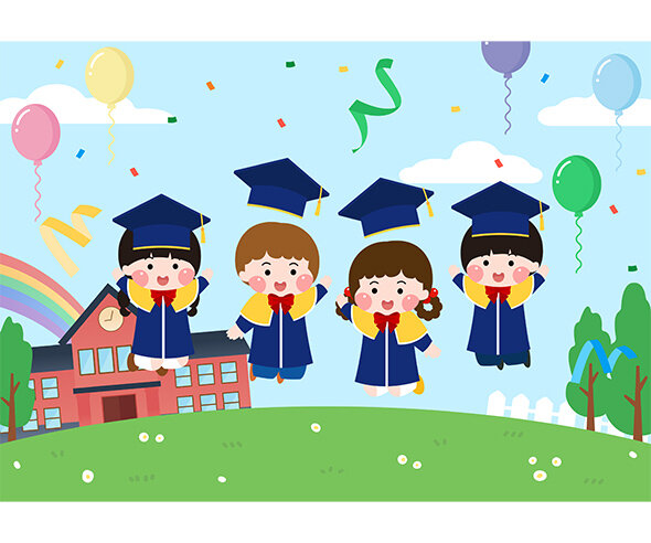 졸업식 아이들 배경
