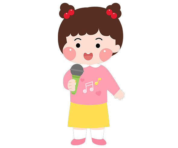 노래 부르는 여자 아이