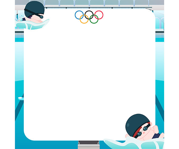 올림픽 수영 메모지