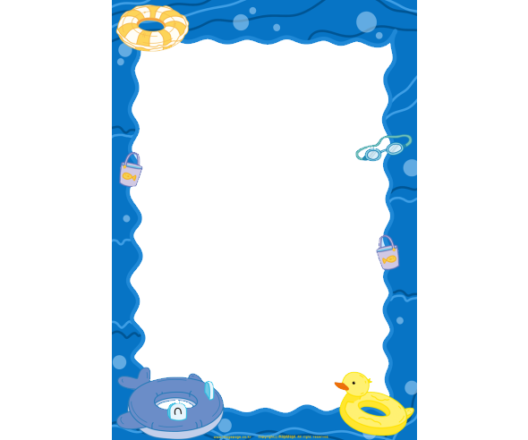 바다 물놀이 테두리