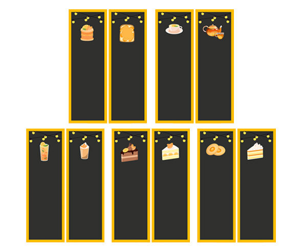 귤 카페 메뉴별 메뉴판(문구없음)