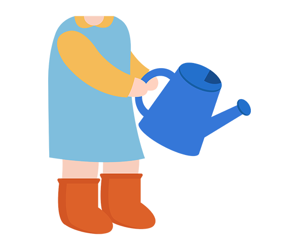 물뿌리개 뿌리는 아이 합성이미지