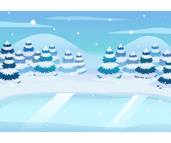 겨울 호수 스케이트장 배경(아이없음)