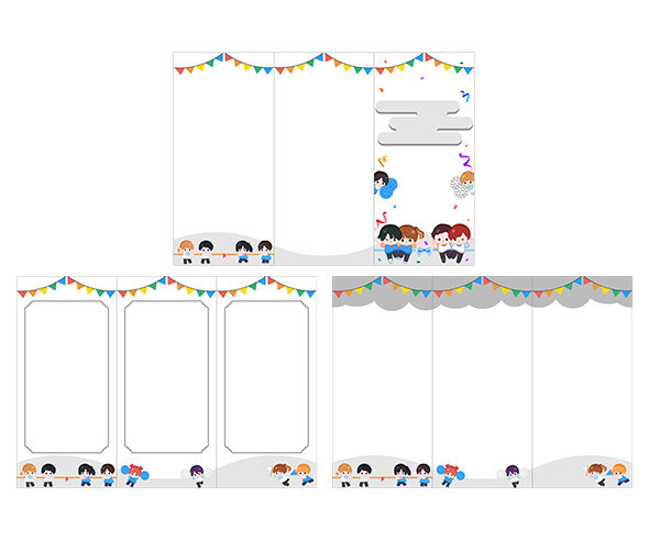 운동회 3단 초대장(순서지)(문구없음)