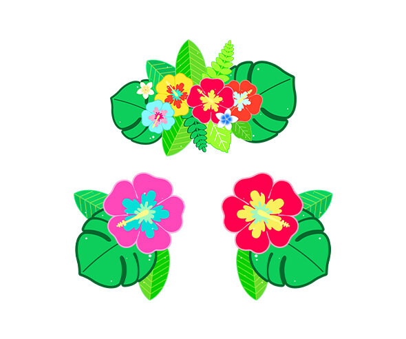 알로하 꽃 장식