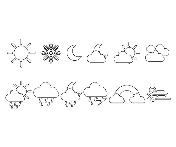 날씨 아이콘 색칠 모음2