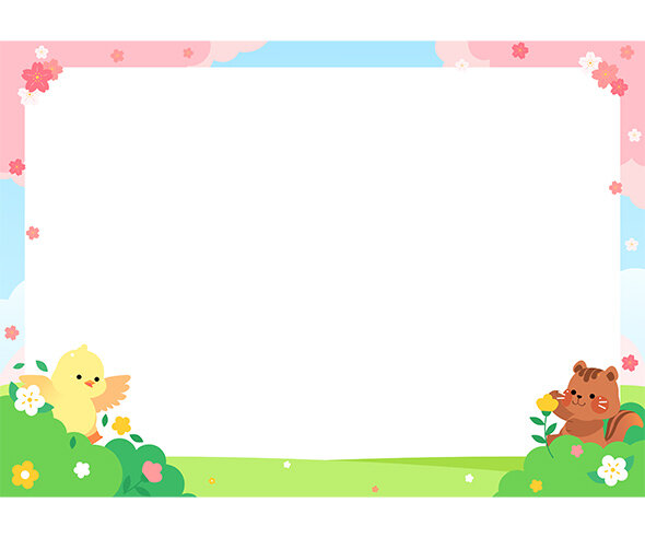 동물 숲속 테두리(가로)