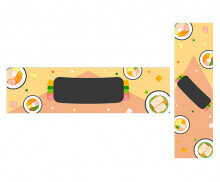 얌냠 맛있는 김밥가게 가로 세로 배너 (문구없음)