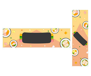 얌냠 맛있는 김밥가게 가로 세로 배너 (문구없음)
