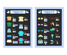 여름 옷 가게 메뉴판(지폐)