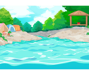 계곡 물놀이 배경