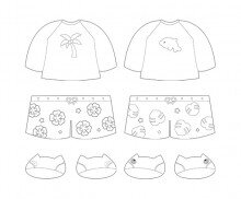 수영복, 아쿠아슈즈 색칠 모음