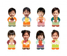 앉아있는 아이 (가을) 합성이미지