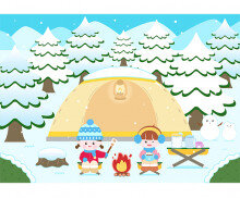 겨울 캠핑 배경