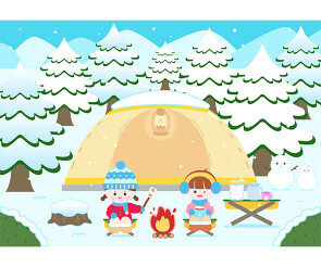 겨울 캠핑 배경