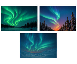 겨울 오로라 배경