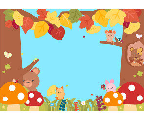 가을 숲 속 배경