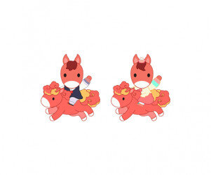 붉은 말 타고 있는 말