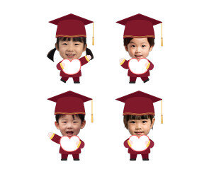 졸업, 수료 피켓 든 아이 합성이미지