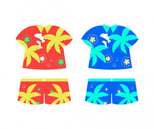 옷(하와이안 셔츠, 바지)