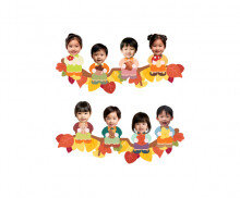 나뭇가지에 앉아있는 아이 (가을) 합성이미지