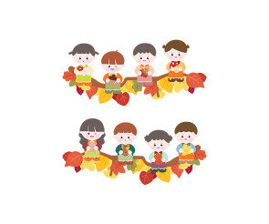 나뭇가지에 앉아있는 아이 (가을)