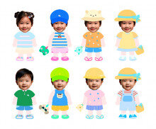 여름 옷 입은 아이 합성이미지