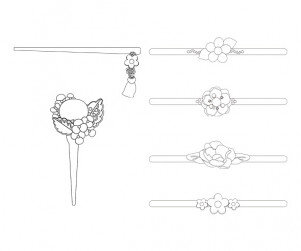 한복 장신구 색칠 모음