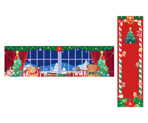 해피 메리 크리스마스 가로 세로 배너 (문구없음)