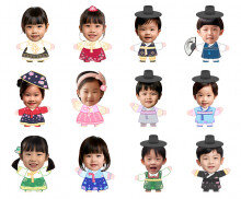 한복 입은 아이 합성이미지