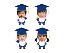 졸업, 수료 피켓 든 아이 합성이미지