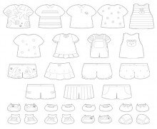 여름 옷, 신발 색칠 모음