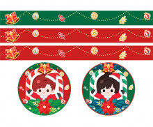 크리스마스 산타 띠지 라벨