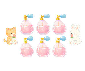 향기를 맡아요 (토끼,고양이) (문구없음)