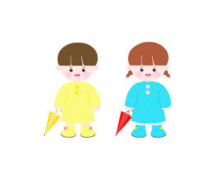 우비 입은 아이