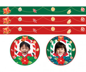 크리스마스 산타 합성 띠지 라벨